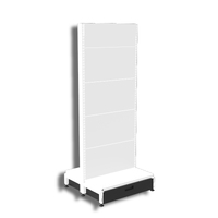 Pharmacy Gondola  Add Bay  Solid Back Panel (Flat Back) - Skirt Drawer  W600 x H1515 x D270  Pearl White