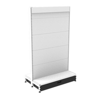 Pharmacy Gondola  Start Bay  Solid Back Panel (Flat Back) - Skirt Drawer  W900 x H1515 x D270  Pearl White