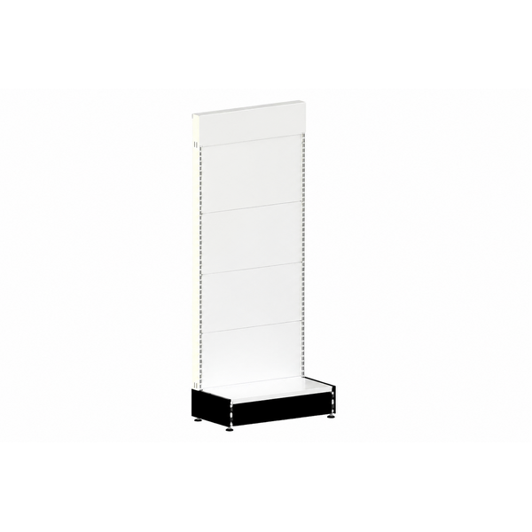 Pharmacy Gondola End - Non-Perforated - Interlocker End Top Cap - W630 x H1515 - Pearl White