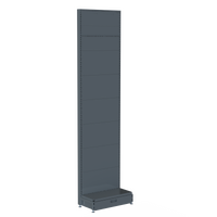 Pharmacy Wall Bay  Add Bay  Solid Back Panel (Flat Back) - Skirt Drawer  W600 x H2400 x D270  Matte Black