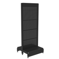 Pharmacy Gondola  Add Bay  Perforated (Pegboard) Back Panel  W600 x H1515 x D270  Matte Black
