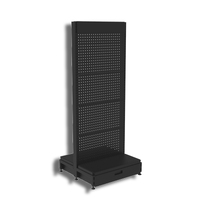 Pharmacy Gondola  Add Bay  Perforated (Pegboard) Back Panel  Skirt Drawer  W600 x H1515 x D270  Matte Black