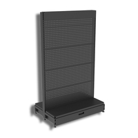 Pharmacy Gondola  Add Bay  Perforated (Pegboard) Back Panel  Skirt Drawer  W900 x H1515 x D270  Matte Black