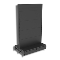 Pharmacy Gondola  Add Bay  Solid Back Panel (Flat Back) - Skirt Drawer  W900 x H1515 x D270  Matte Black