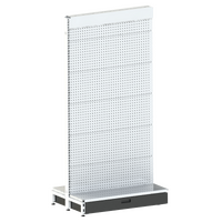 Pharmacy Gondola  Add Bay  Perforated (Pegboard) Back Panel  Skirt Drawer  W900 x H1815 x D270  Pearl White