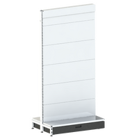 Pharmacy Gondola w/. Skirt Drawer  Add Bay  Flat Back Panel  W900 x H1815 x D270  Pearl White