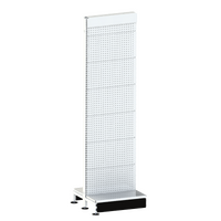 Pharmacy Gondola - Add Bay - Perforated Panel - H2115 - Pearl White