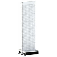 Pharmacy Gondola - Add Bay - Perforated Panel - Skirt Drawer - H2115 - Pearl White