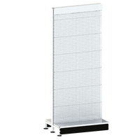 Pharmacy Gondola - Add Bay - Perforated Panel - H2115 - Pearl White