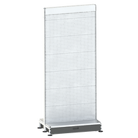 Pharmacy Gondola - Start Bay - Perforated Panel - Skirt Drawer - H2115 - Pearl White