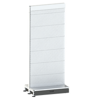 Pharmacy Gondola - Add Bay - Perforated Panel - Skirt Drawer - H2115 - Pearl White