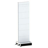 Pharmacy Gondola  Add Bay  Solid Back Panel (Flat Back) - Skirt Drawer   Post Spacer Bracket  W600 x H2115 x D270  Pearl White