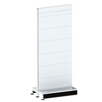 Pharmacy Gondola  Add Bay  Solid Back Panel (Flat Back) - Post Spacer Bracket  W900 x H2115 x D270  Pearl White