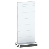 Pharmacy Gondola  Add Bay  Solid Back Panel (Flat Back) - Skirt Drawer   Post Spacer Bracket  W900 x H2115 x D270  Pearl White