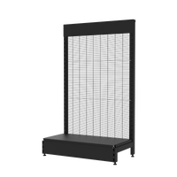  Gondola End Panel  Wire Mesh Panel  with Interlocker  W900 x H1515 x D450  Matte Black