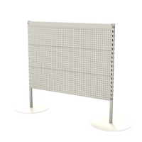 Queue Gondola  Start Bay  Perforated (Pegboard) Back Panel  W1200 x H1200  Pearl White