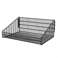 Wire Basket - W600xD400 - Solid Weld Point - W15xH50 Mesh - Matte Black