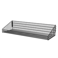 Wire Basket - W1200xD400 - Solid Weld Point - W15xH50 Mesh - Matte Black